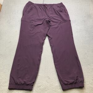 Eddie Bauer Fleece Lined Pants Sweatpants Womens 16 Straight Pockets Purple
